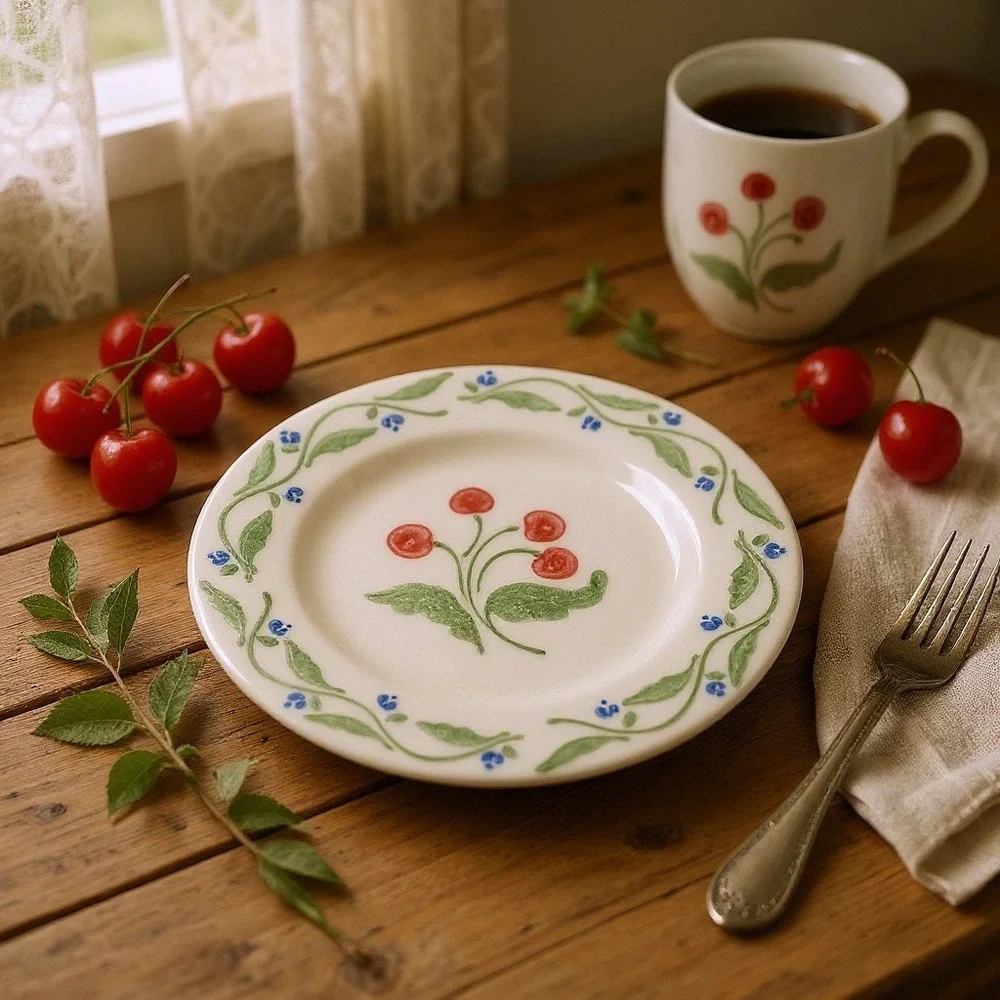 Pfaltzgraff Heirloom Dessert Plates Set of 4 CherryFloral 8